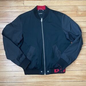 Diesel Black and Red Bomber Jacket for Men